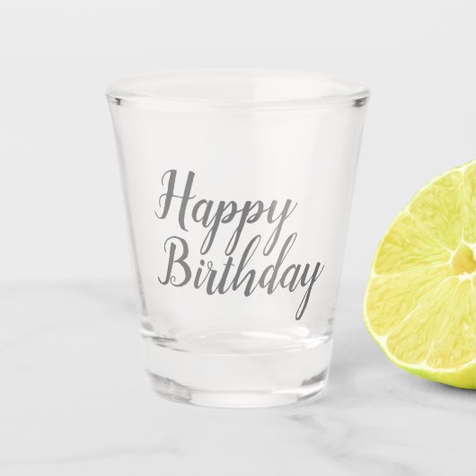 Verre A Shot Joyeux script d'anniversaire (Devant)