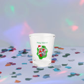 Verre A Shot Joyeux squelette de Noël en Casquette rond brillan
