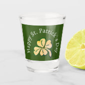 Verre A Shot Joyeux St. Patrick`s Day Shamrock Clover Green (Devant)