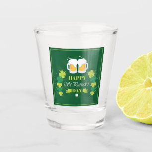 Verre A Shot Joyeux St. Patricks Day Bière et Clovers