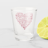 Verre A Shot Joyeux Valentines Day Valentine Love Heart (Dos)