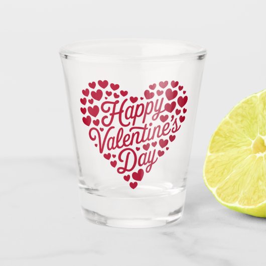 Verre A Shot Joyeux Valentines Day Valentine Love Heart (Devant)