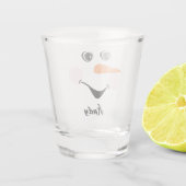 Verre A Shot Joyeux visage mignon Custom Snowman hiver vacances (Dos)