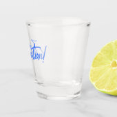 Verre A Shot JUBILATION ! CÉLÉBRATION (BLEU) par Jeff Willis Ar (Droite)