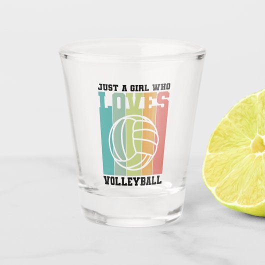Verre A Shot Juste une fille qui aime le volleyball (Devant)