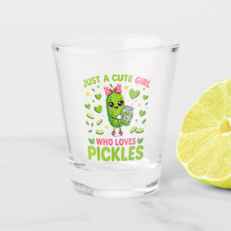 Verre A Shot Juste une jolie fille qui aime les pickles