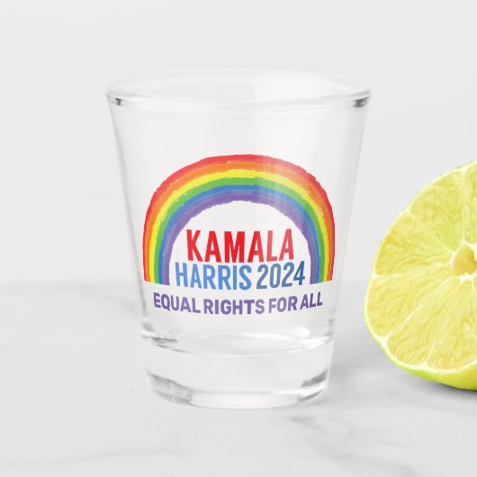 Verre A Shot Kamala Harris 2024 Rainbow LGBTQ Rights (Devant)