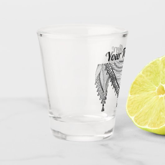 Verre A Shot Keffiyeh Écharpe palestinienne tissu traditionnel (Gauche)