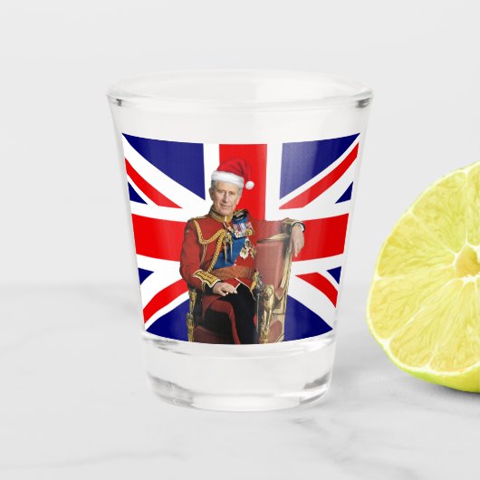 Verre A Shot King Charles British Noël (Devant)