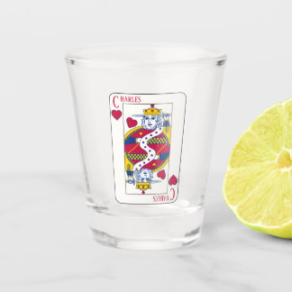 Verre A Shot King of Hearts Nom personnalisé Carte de jeu