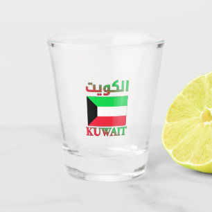 Verre A Shot Koweït Flag ا ل و ي Arabic & English WordArt