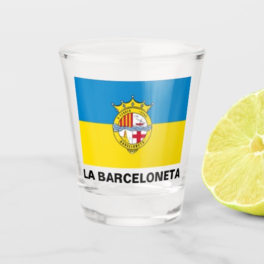 Verre A Shot La Barceloneta (drapeau, quartier à Barcelone (Devant)