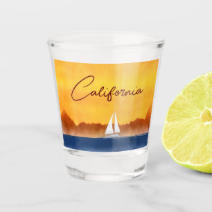 Verre A Shot La Californie La Voile De L'État D'Or