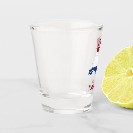 Verre A Shot La campagne Pays-Bas Flag Map (Gauche)