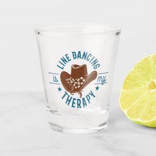 Verre A Shot La danse en ligne est ma thérapie Drôle Danse