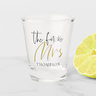 Verre A Shot La future Mme Nom Typographie Or Noir