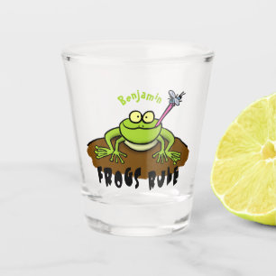 Verre A Shot La grenouille règle drôle dessin de grenouille ver
