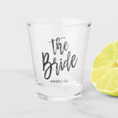 Verre A Shot La Mariée| Style de script noir (Devant)