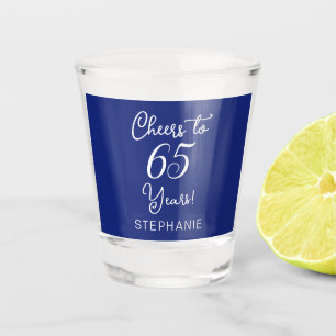Verre A Shot La Marine bleu encourage à 65 ans 65e anniversaire