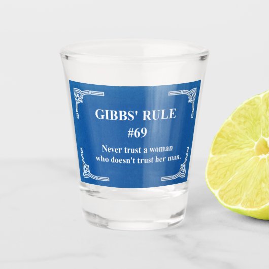 Verre A Shot la règle 69 de Gibbs (Devant)