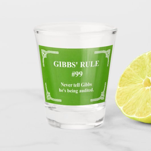 Verre A Shot La règle 99 de Gibbs (Devant)