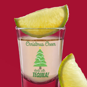 Verre A Shot La Soirée De Noël Commence Avec Tequila Funny Holi