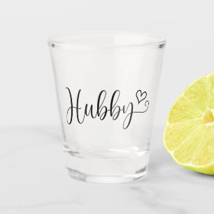 Verre A Shot La typographie hubby au coeur