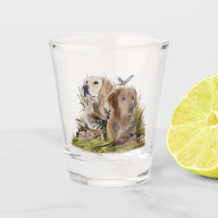 Verre A Shot Labrador Retrivers avec faisan, Art