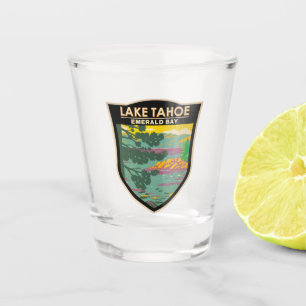 Verre A Shot Lac Tahoe Emerald Bay Californie Vintage