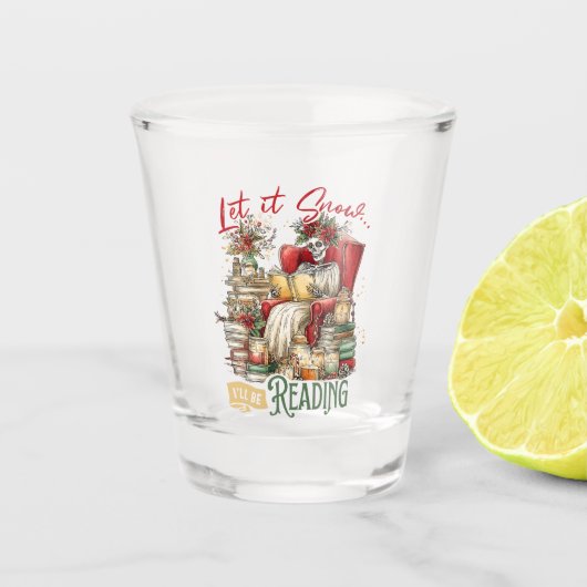 Verre A Shot Laisse-le neiger je vais lire (Devant)