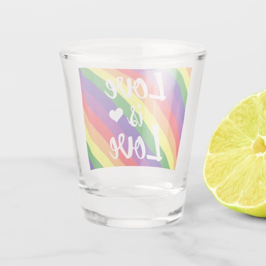 Verre A Shot L'amour est l'amour Gay pride arc-en-ciel (Dos)