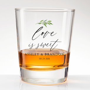 Verre A Shot L'Amour Est Un Mariage Rustique Doux Favoriser Le