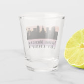 Verre A Shot Lansing MI City Skyline Latitude et Longitude (Dos)