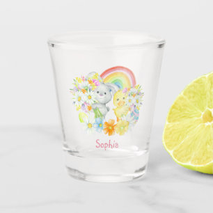 Verre A Shot Lapin de Pâques en arc-en-ciel et poussin