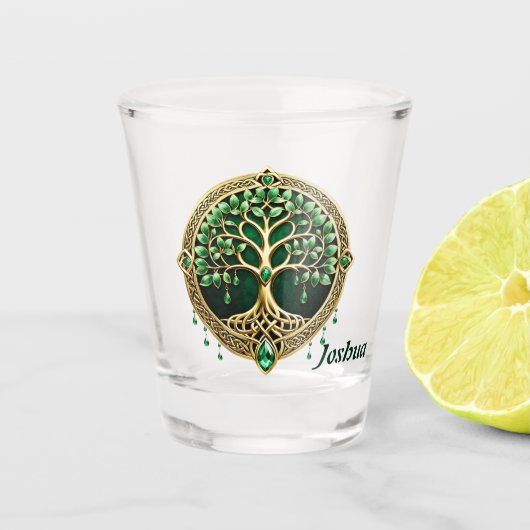 Verre A Shot L'arbre de vie aux noeuds celtiques. (Devant)