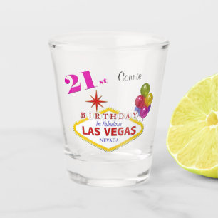 Verre A Shot Las Vegas 21e anniversaire Shot glass personnalis