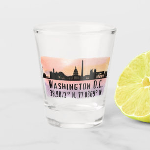 Verre A Shot Latitude et longitude de la ligne Skyline de Washi