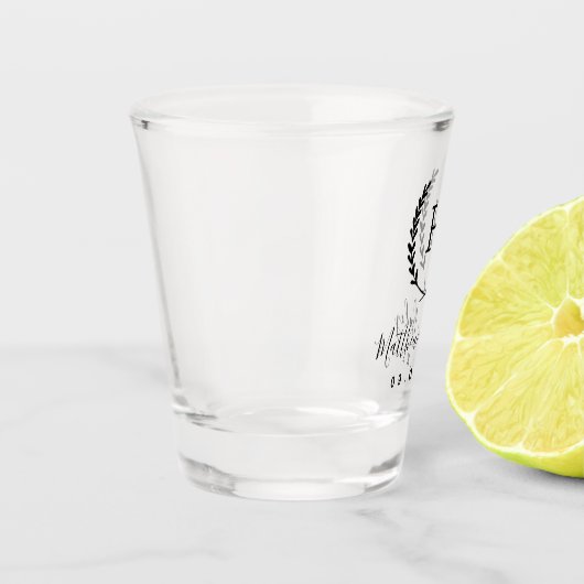 Verre A Shot Laurel Crest Mariage Monogramme (Gauche)