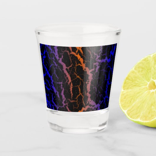 Verre A Shot Lave spatiale fissurée - Bleu/Orange (Devant)