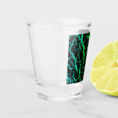 Verre A Shot Lave spatiale fissurée - Cyan/Vert (Gauche)