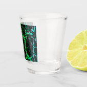 Verre A Shot Lave spatiale fissurée - Cyan/Vert (Droite)