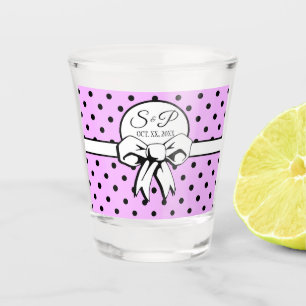 Verre A Shot Lavender Pois White Bow Personnalisé