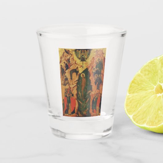 Verre A Shot Le baptême de Jésus-Christ icône byzantine (Devant)