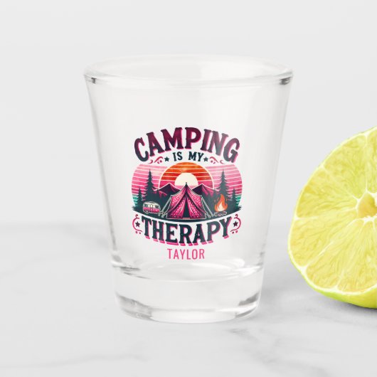 Verre A Shot Le Camping Est Ma Thérapie (Devant)