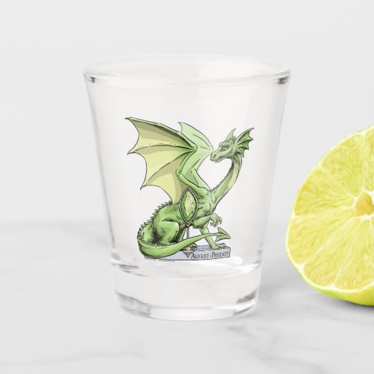 Verre A Shot Le dragon de pierre de naissance d’août : Peridot (Devant)