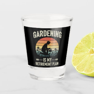 Verre A Shot Le jardinage est mon plan de retraite Vintage 