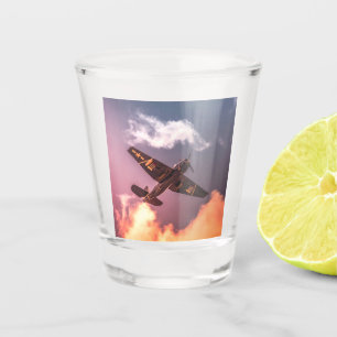Verre A Shot Le magnifique ciel de l'avion Vintage