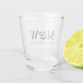 Verre A Shot Le Mariage moderne noir de Monogram Couple (Dos)