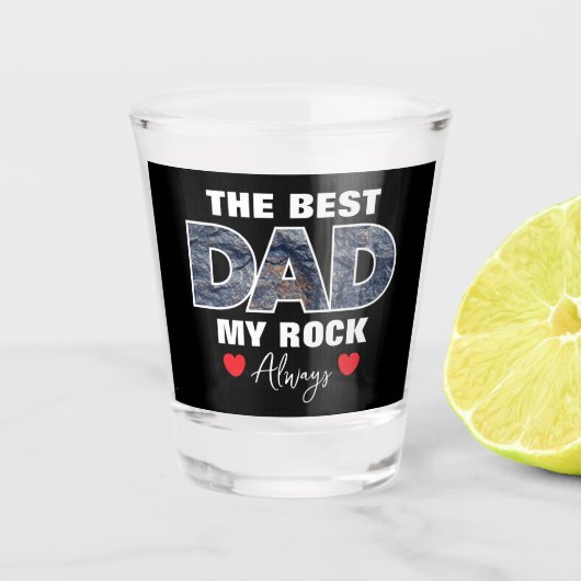 Verre A Shot "Le meilleur papa mon rock toujours" Graphique (Devant)