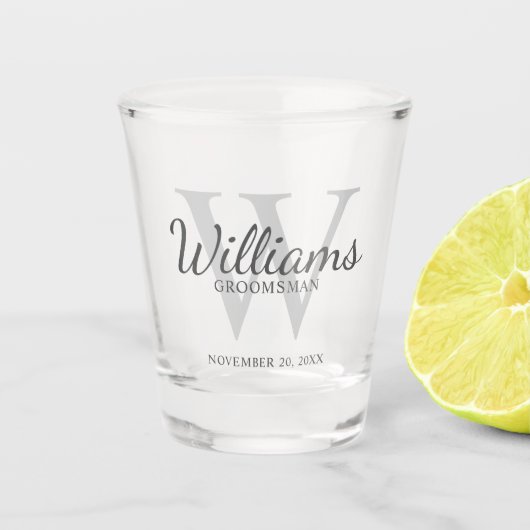 Verre A Shot Le nom et le monogramme des développeurs de script (Devant)